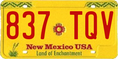 NM license plate 837TQV