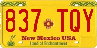 NM license plate 837TQY