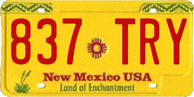 NM license plate 837TRY