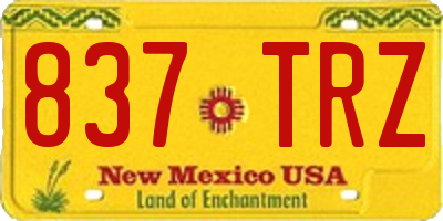 NM license plate 837TRZ