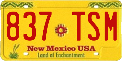 NM license plate 837TSM