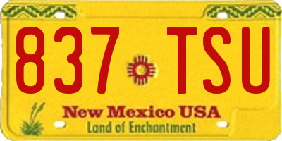 NM license plate 837TSU