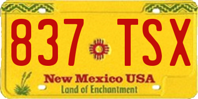 NM license plate 837TSX