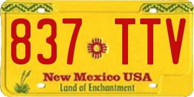 NM license plate 837TTV