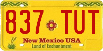 NM license plate 837TUT