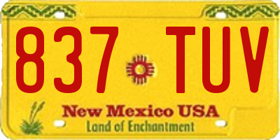 NM license plate 837TUV