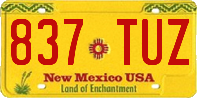 NM license plate 837TUZ