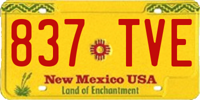 NM license plate 837TVE