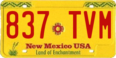 NM license plate 837TVM