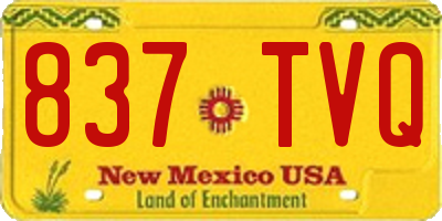 NM license plate 837TVQ