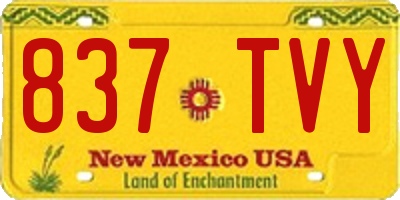 NM license plate 837TVY