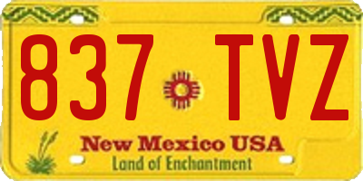 NM license plate 837TVZ