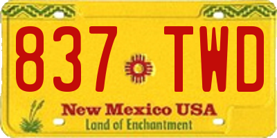 NM license plate 837TWD