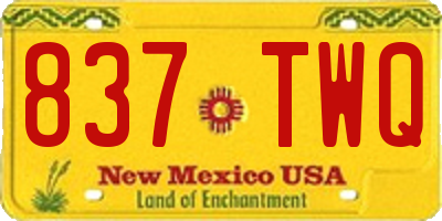 NM license plate 837TWQ