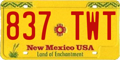 NM license plate 837TWT