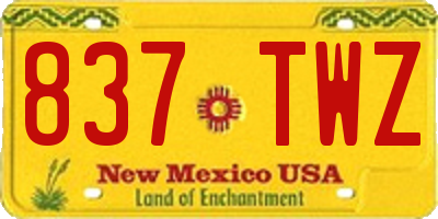 NM license plate 837TWZ