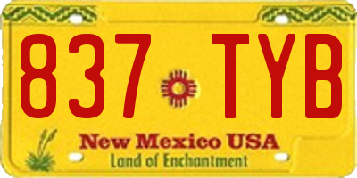 NM license plate 837TYB