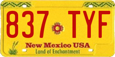 NM license plate 837TYF