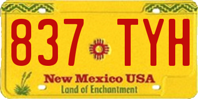 NM license plate 837TYH