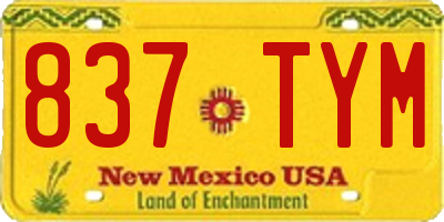 NM license plate 837TYM