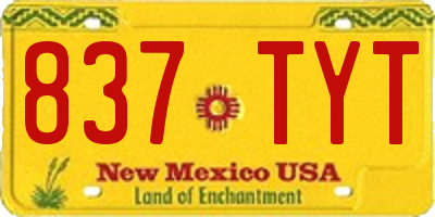NM license plate 837TYT