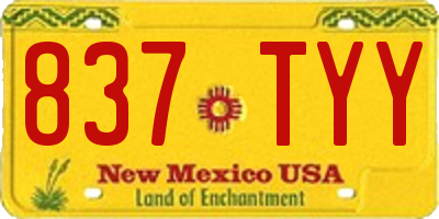 NM license plate 837TYY