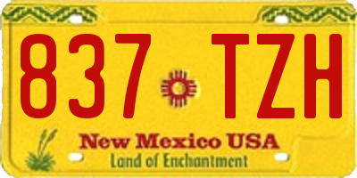 NM license plate 837TZH