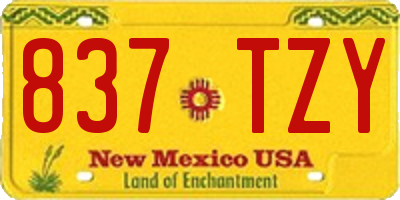 NM license plate 837TZY