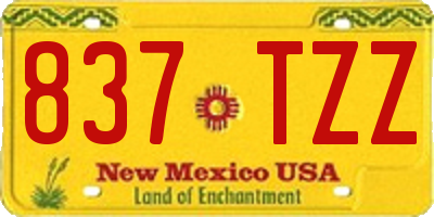 NM license plate 837TZZ