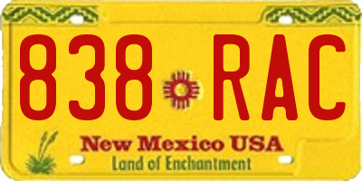 NM license plate 838RAC