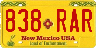 NM license plate 838RAR