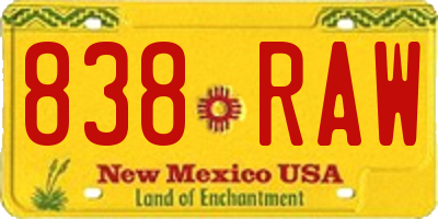 NM license plate 838RAW