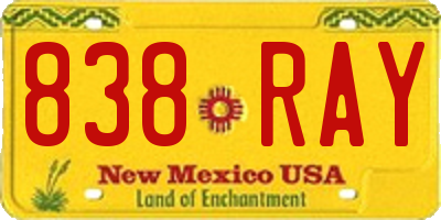NM license plate 838RAY
