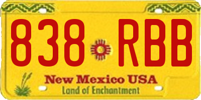 NM license plate 838RBB