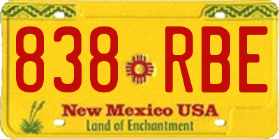 NM license plate 838RBE
