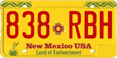 NM license plate 838RBH
