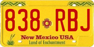 NM license plate 838RBJ