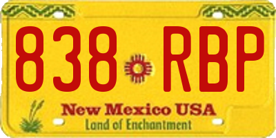 NM license plate 838RBP