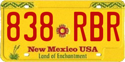 NM license plate 838RBR