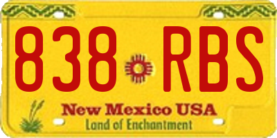 NM license plate 838RBS