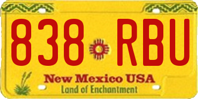 NM license plate 838RBU