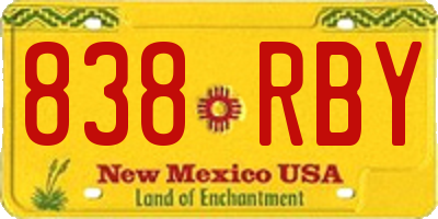 NM license plate 838RBY