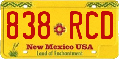 NM license plate 838RCD