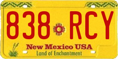NM license plate 838RCY