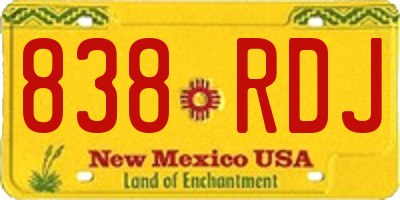 NM license plate 838RDJ