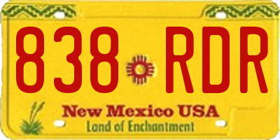 NM license plate 838RDR