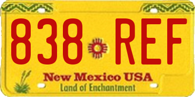 NM license plate 838REF