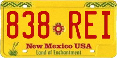 NM license plate 838REI