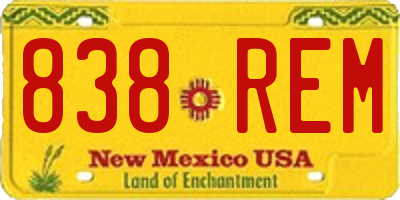 NM license plate 838REM