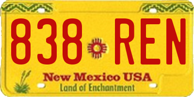 NM license plate 838REN
